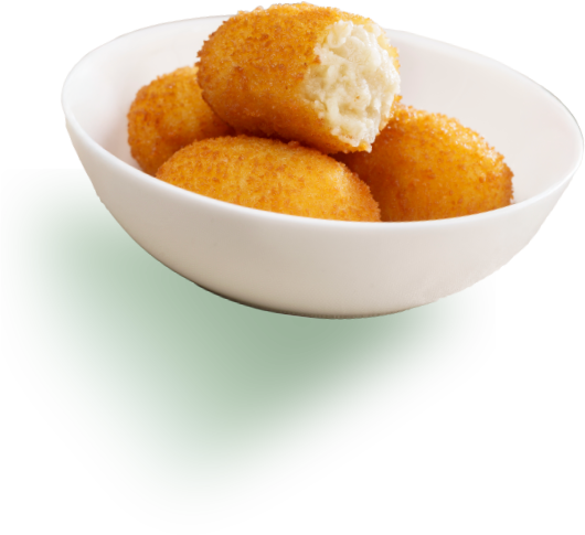 Croquetas de queso de cabra con cebolla caramelizada