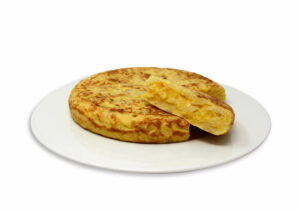 Tortilla de patata preparada para comer